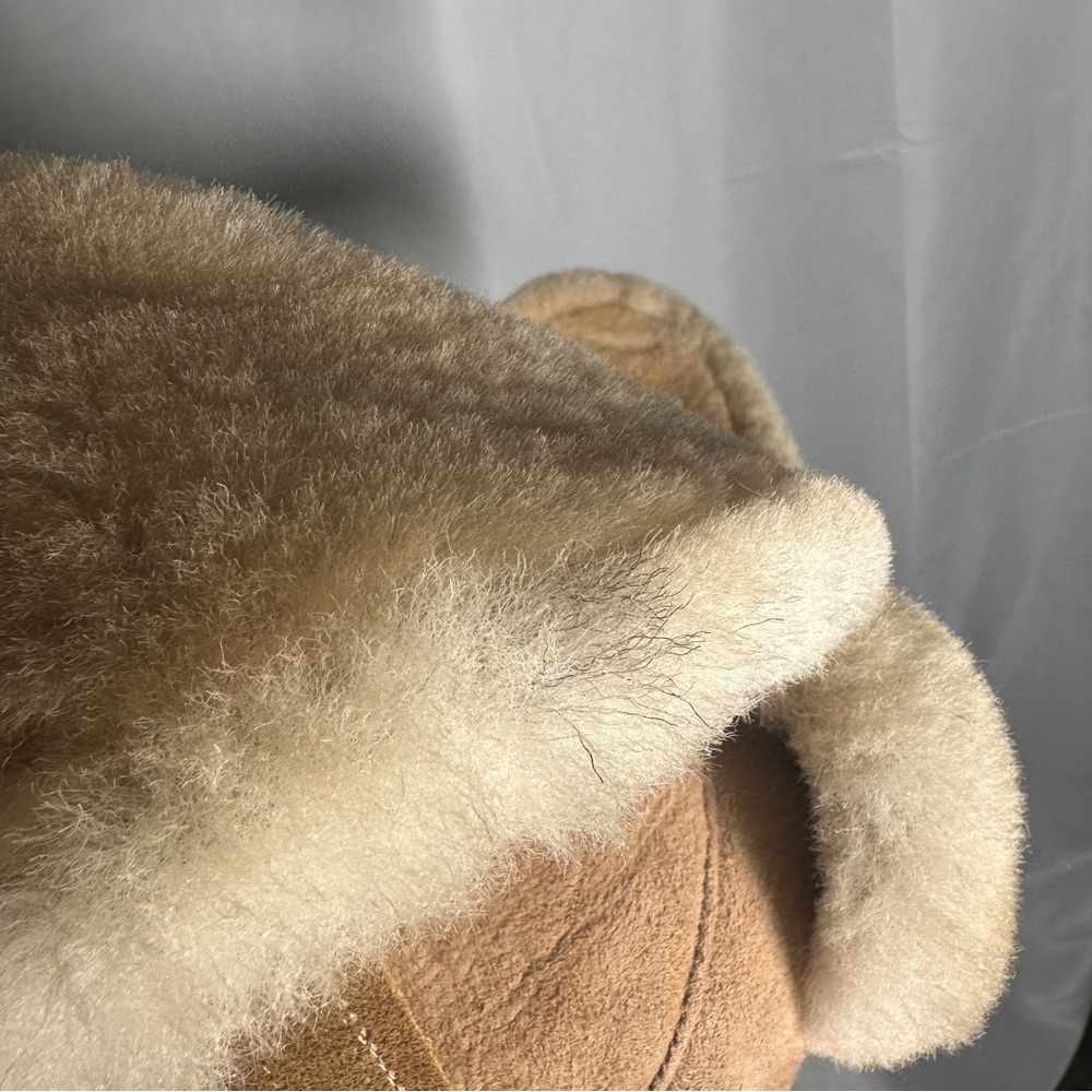 Genuine Shearling Sheepskin Trapper Hat Tan Aviator Winter Warm XL Apres Ski - Picture 14 of 16